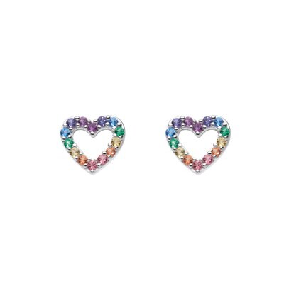 Kit Heath Dew Rainbow Open Heart Stud Earrings