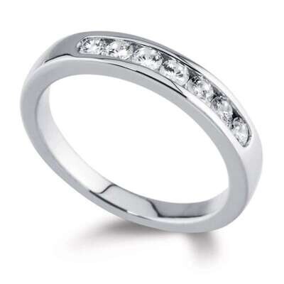 18ct White Gold Diamond Channel Set Band Ring 0.44ct