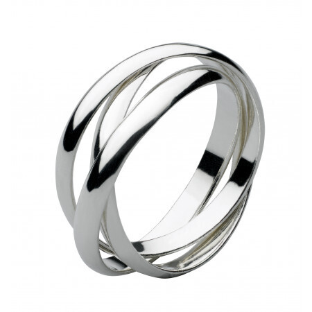 Silverly Womens 925 Sterling Silver Russian Wedding Interlocking Ring :  Amazon.co.uk: Fashion