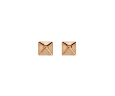 9ct Rose Gold Small Pyramid Stud Earrings