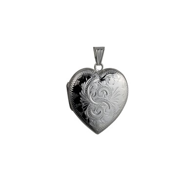 Silver Hand Engraved Heart Locket