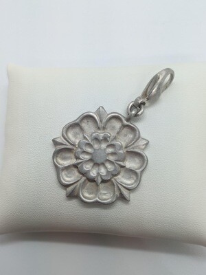 Sterling Silver Yorkshire Rose Charm Extra Large