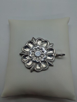 Sterling Silver Yorkshire Rose Pendant Extra Large