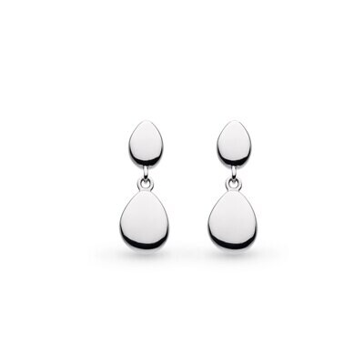 Kit Heath Coast Pebble Twin Droplet Drop Earrings