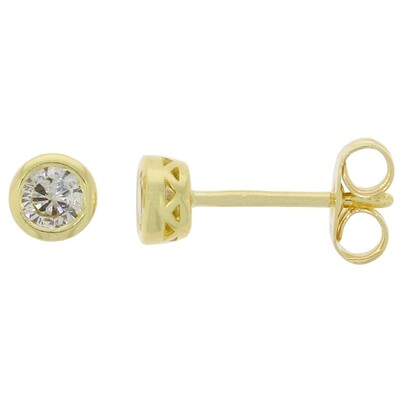 9ct Yellow Gold Diamond Bezel Stud Earrings 0.34ct