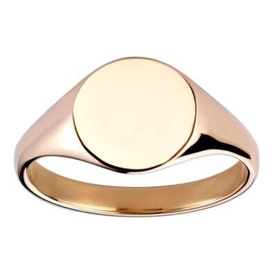9ct Yellow Gold Round Top Signet Ring