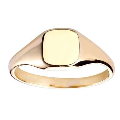 9ct Yellow Gold Cushion Top Signet Ring