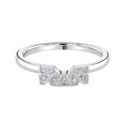9ct White Gold Diamond Shaped Wedding Ring