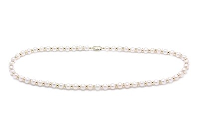 9ct Yellow Gold River Pearl & Bead Row Necklace 6-6.5mm