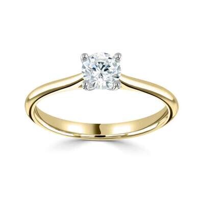 18ct Yellow Gold Diamond Solitaire Ring 0.13ct