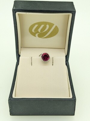 9ct White Gold Synthetic Ruby Solitaire Pendant