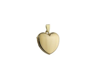 9ct Yellow Gold Plain Heart Locket
