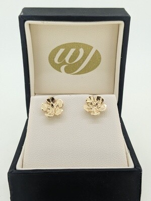 9ct Yellow Gold Forget Me Not Stud Earrings