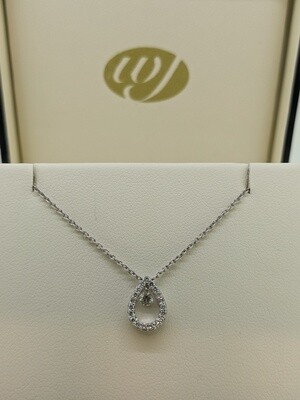 18ct White Gold Scintillating Diamond Necklace 18" 0.25ct