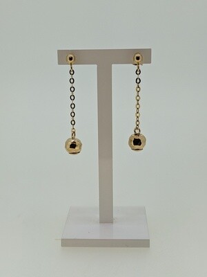 9ct Yellow Gold Faceted Bead Drop Earrings
