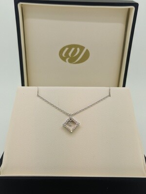 18ct White Gold Scintillating Diamond Necklace 18" 0.19ct