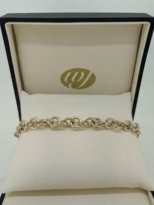 9ct Yellow 9ct White Gold Handmade Cable Bracelet SALE