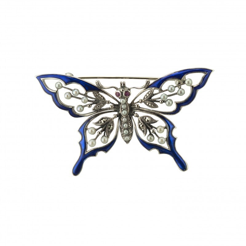 Sterling silver shop butterfly brooch pin