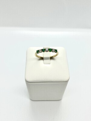 18ct Yellow Gold Emerald & Diamond Eternity Ring
