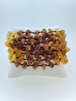 Natural Amber Multi Row Bead Bracelet