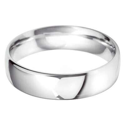Sterling Silver 6mm Court Shape Plain Band Ring