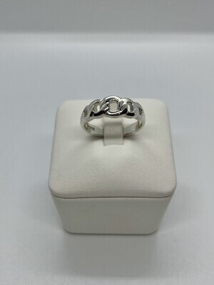 Sterling Silver Chain Link Design Band Ring