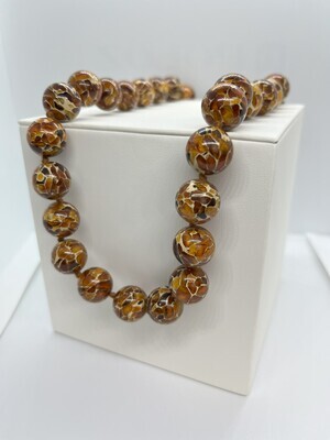 Natural Amber Composite Bead Necklace