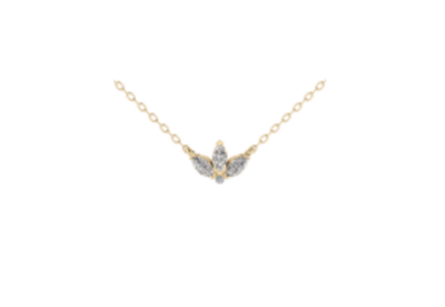 18ct Yellow Gold Marquise Diamond Tiara Necklace 0.33ct