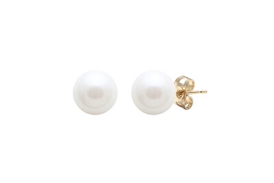 9ct Yellow Gold River Pearl Stud Earrings 7-7.5mm