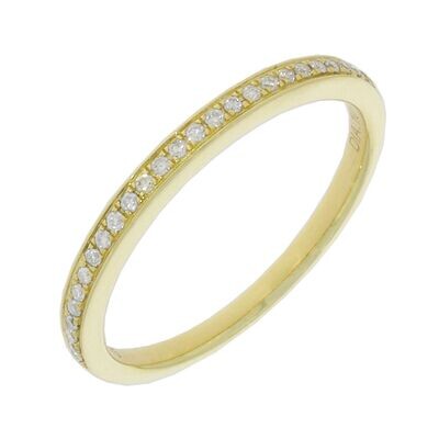 9ct Yellow Gold Diamond Band Ring 0.10ct
