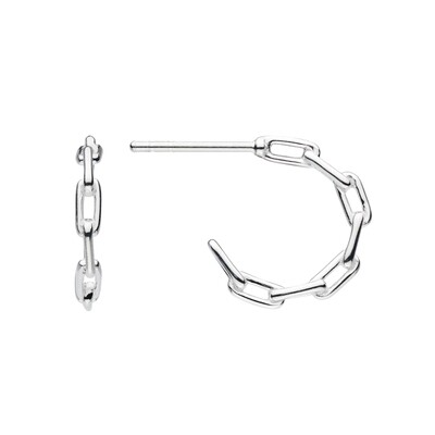 Dew Chain Link Hoop Earrings 15mm