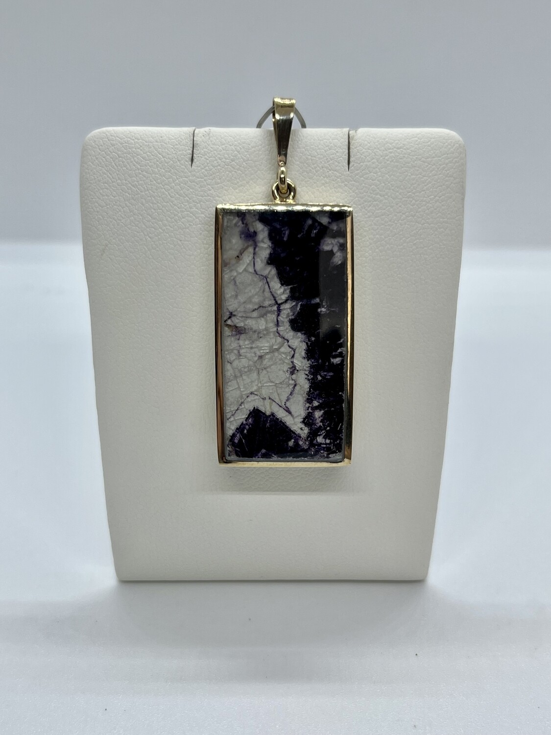 9ct Gold Blue John Rectangular Pendant SALE