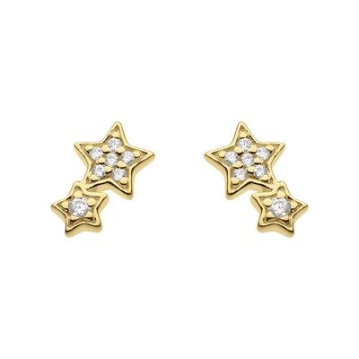 Kit Heath Dew Double Star CZ Stud Earrings