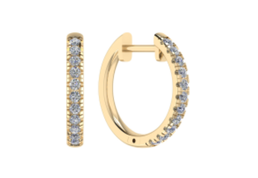 Diamond huggie sale hoop earrings