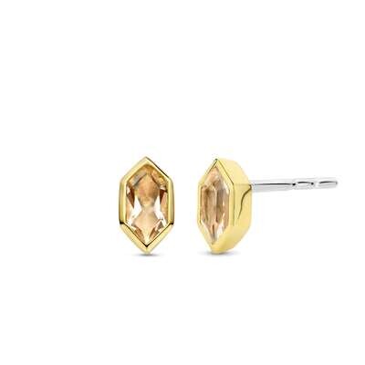 Ti Sento Deco Nude CZ Stud Earrings Sterling Silver Gold Plated
