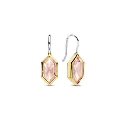 Ti Sento Deco Nude CZ Drop Earrings Sterling Silver Gold Plated