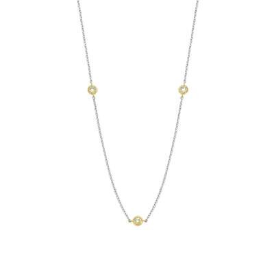 Ti Sento Golden Hour Station Necklace Sterling Silver Gold Plated