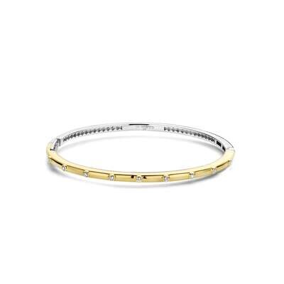 Ti Sento Rubover CZ Bangle Sterling Silver Gold Plated
