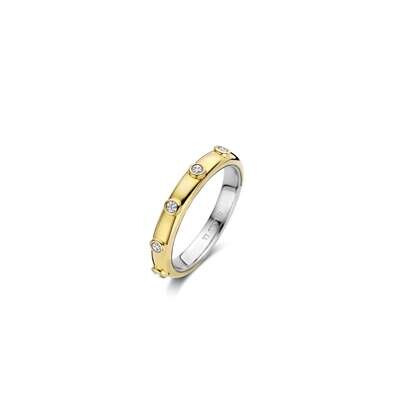 Ti Sento Rubover CZ Ring Sterling Silver Gold Plated