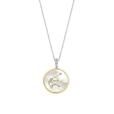 Ti Sento Zodiac Aquarius Necklace Sterling Silver Gold Plated