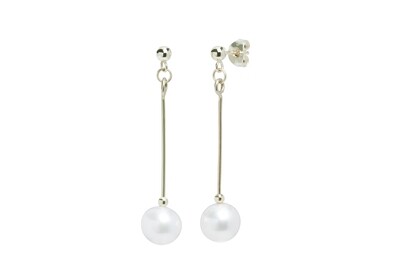 9ct Yellow Gold River Pearl Drop Earrings 7.5mm