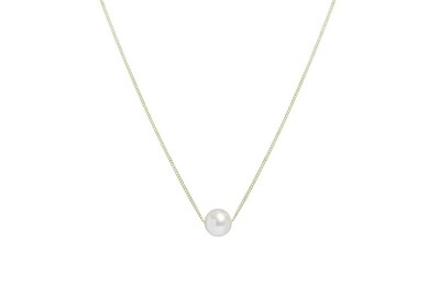 9ct Yellow Gold River Pearl Single Slider Necklace 7mm