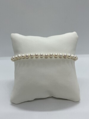 9ct Yellow Gold River Pearl Bracelet 4mm