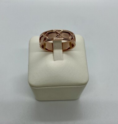 9ct Rose Gold Lattice Design Band Ring