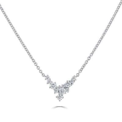18ct White Gold Diamond Effervescent Tiara Necklace 0.41ct
