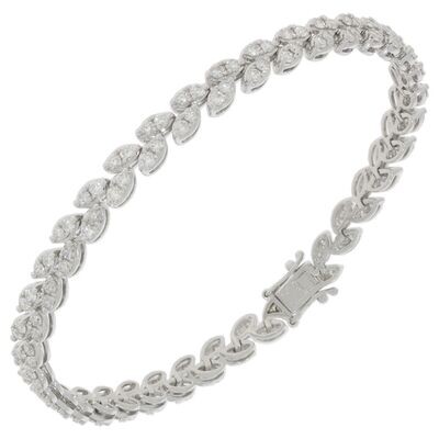 Platinum Diamond Fern Leaf Bracelet 3.00ct