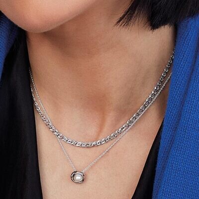 Kit Heath Revival Woven Diamond Cut Link Chain Necklace 17"