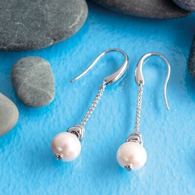 Kit Heath Coast Azure Pearl Chain Drop Earrings