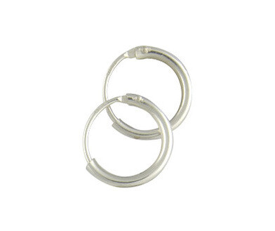 Sterling Silver Sleeper Hoop Earrings 11mm