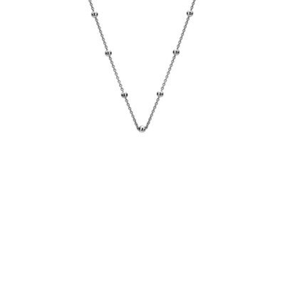 Sterling Silver Rhodium Plated Intermittent Bead Chain